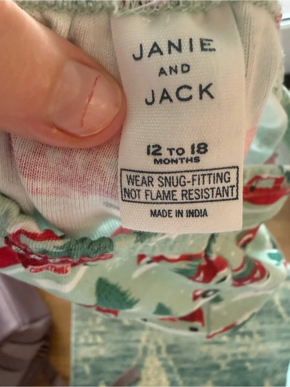 JANIE & JACK | Good Night Pajama In Misty Green Holiday Truck